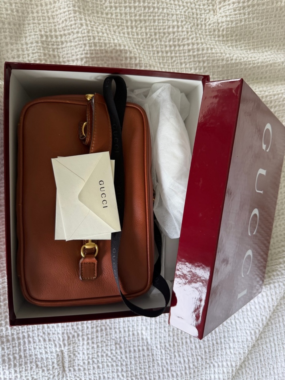 Gucci Brown Leather Horsebit Top-Handle Vanity: Gold Hardware, Suede Interior - Picture 8 of 8